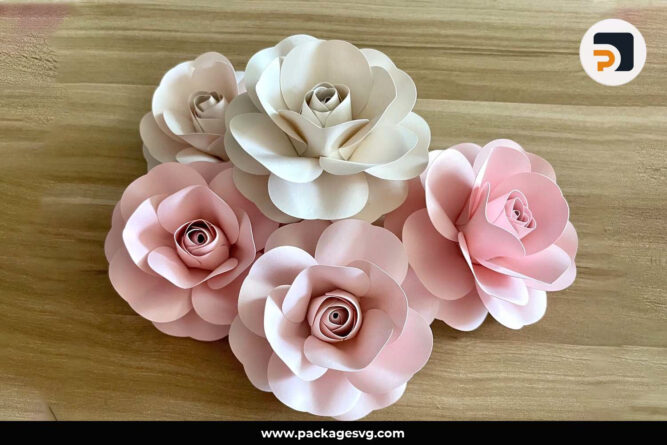 Rose Paper Flower Templates, SVG File For Cricut