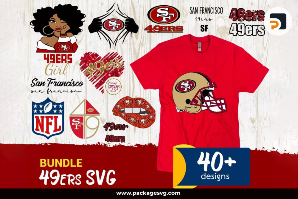 San Francisco 49ers SVG Bundle, 40+ Football Team Designs