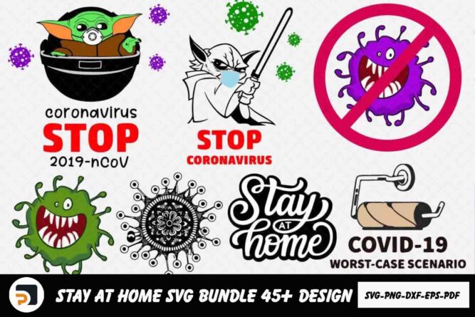 Stay At Home Bundle SVG PNG EPS DXF PDF, 45+ Fresh Designs