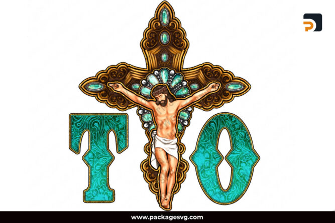 Tio Our Father PNG, Jesus With Cross Design