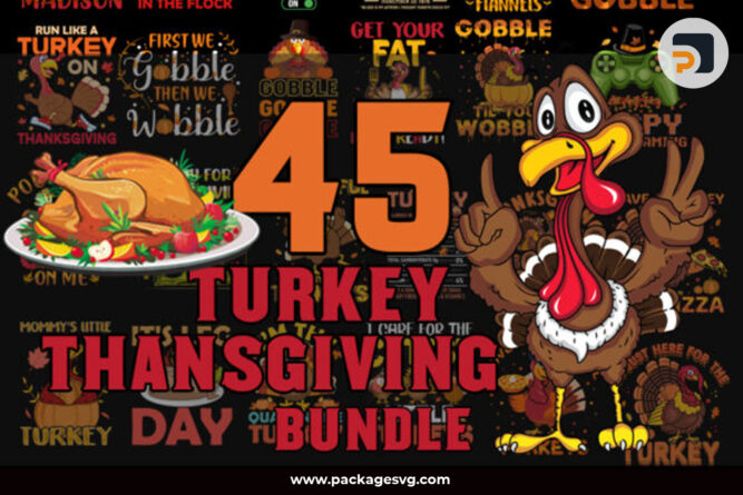 Turkey Thanksgivings Bundle SVG, Thankful Graphic T-Shirt Design