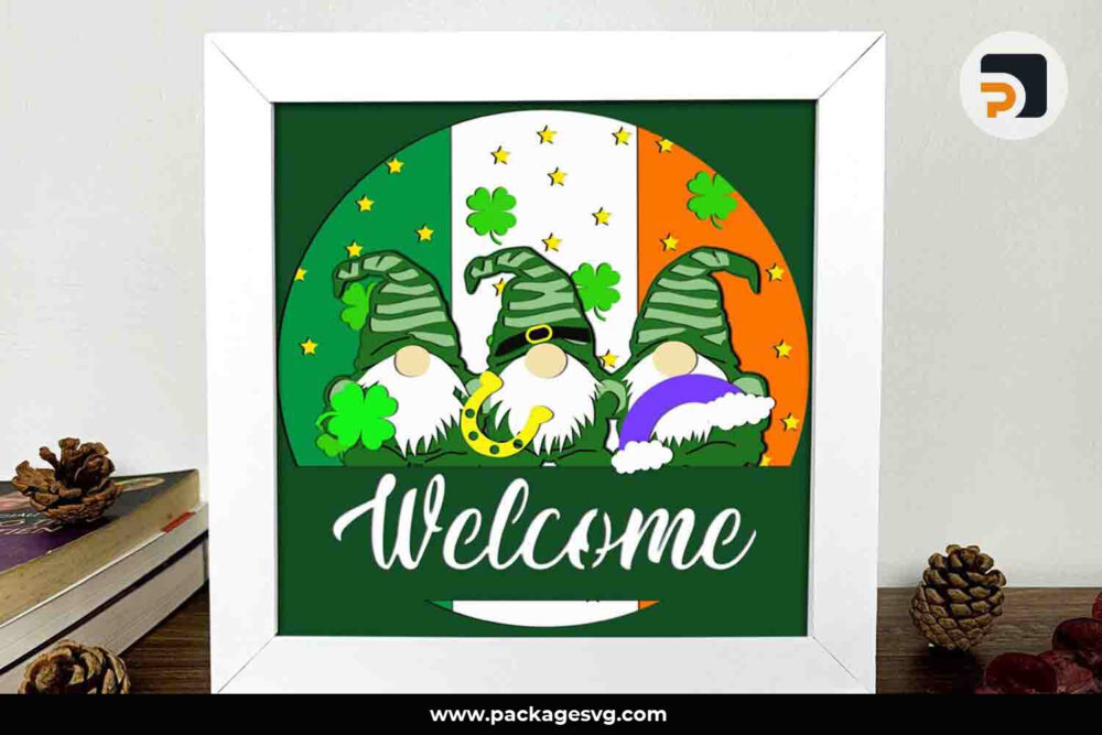 Welcome St. Patrick's Day Shadow Box SVG 1