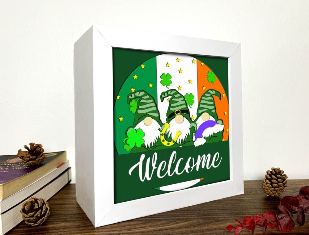 Welcome St. Patrick's Day Shadow Box SVG 1