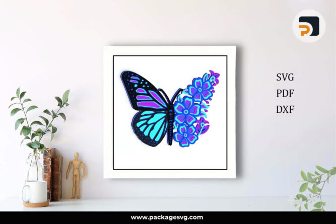 3D Butterfly Mandala SVG, Floral Template For Cricut