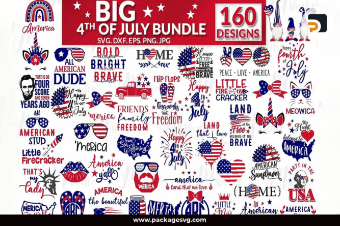 4th of July SVG Bundle, 160 America Designs