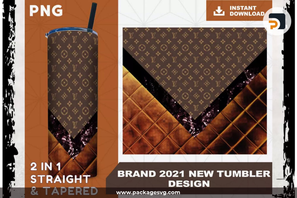 Brand Brown 20oz Skinny Tumbler Template PNG