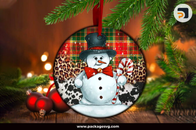 Christmas Snowman Ornament PNG, Western Christmas Sublimation Design