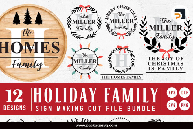 Classic Holiday Family SVG