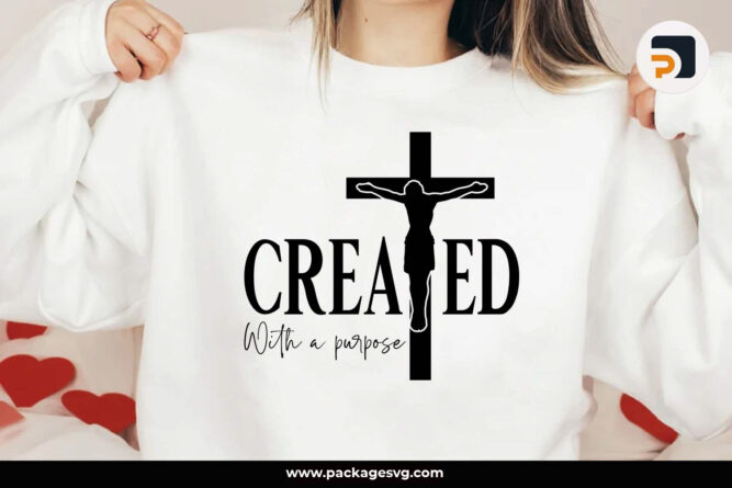 Created with a Purpose SVG, Christian T-Shirt Design