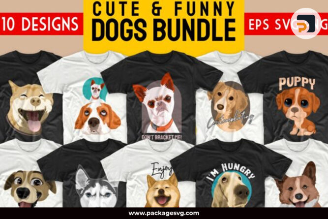 Cute and Funny Dogs Bundle SVG