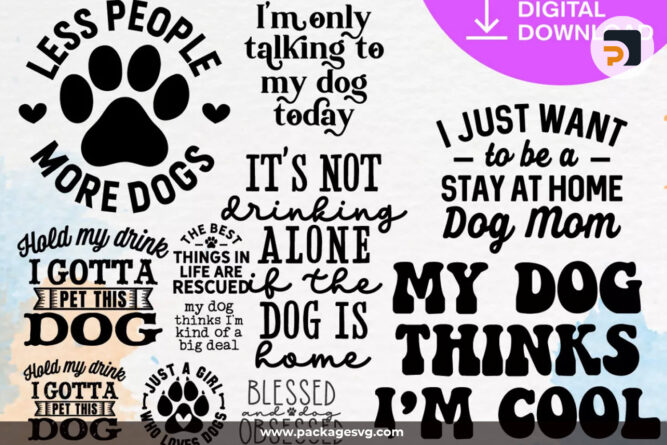 Dog Funny Quotes SVG Bundle, 100+ Designs