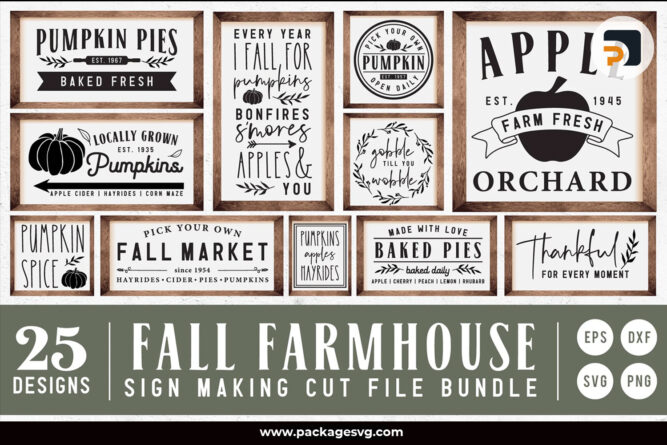 Fall Farmhouse Bundle SVG