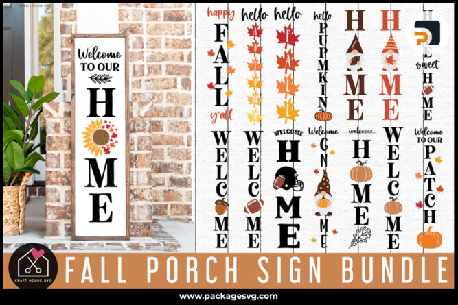 Fall Front Porch Sign Bundle SVG