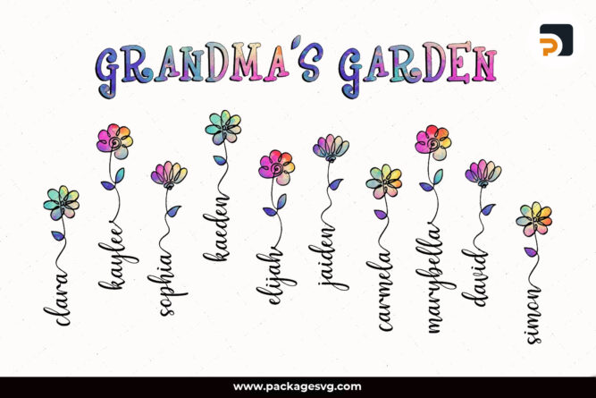 Grandma's Garden PNG, Personalized Grandma PNG