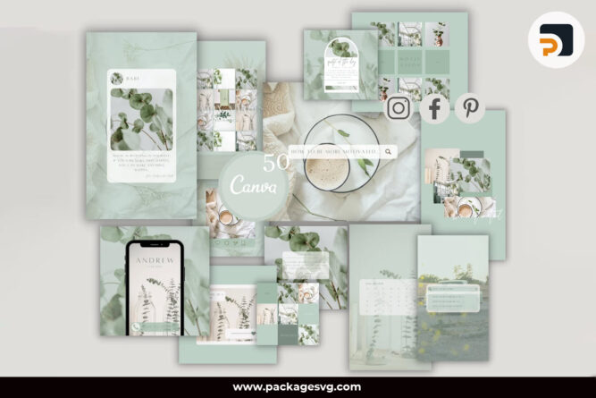 Green Instagram Canva Templates, Instagram Business Growth