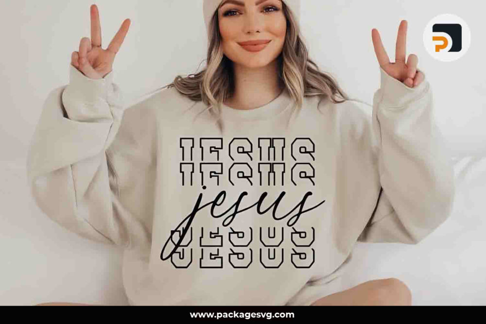 Jesus Stacked SVG, Christian SVG