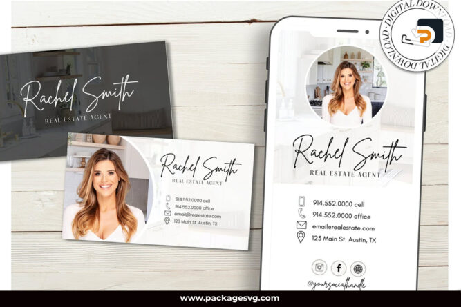 Modern Real Estate Business Card, Business Card By Canva Template