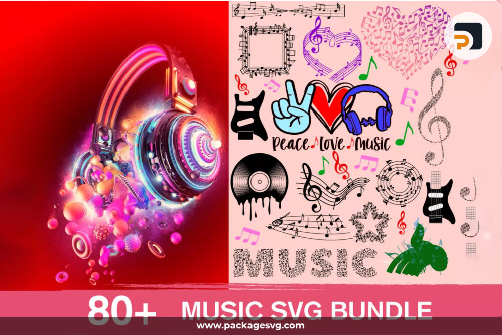 Music SVG Bundle, 80 Files