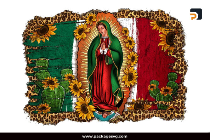 Our Lady Of Guadalupe Mexican Flag Background PNG