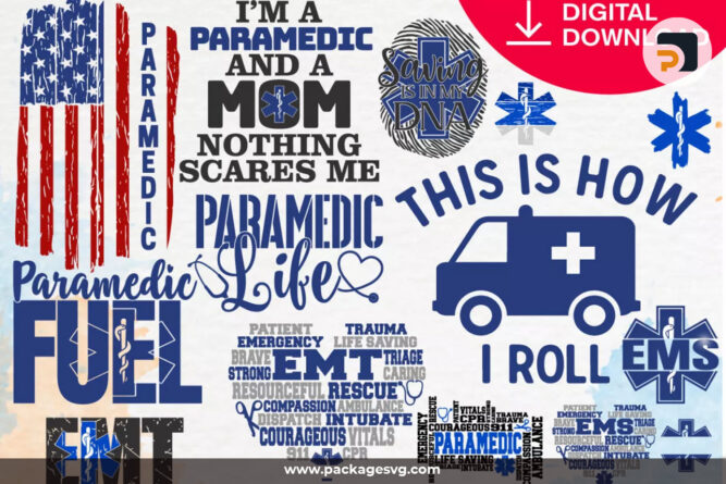 Paramedic Quote SVG Bundle, 100 Files