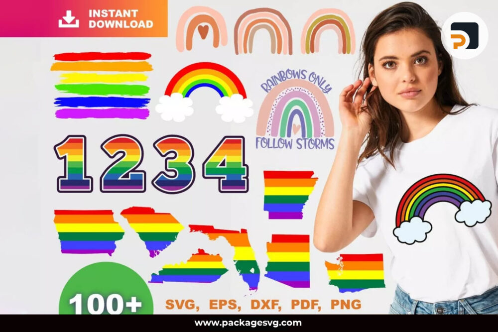 Rainbow SVG Bundle, 100+ Design