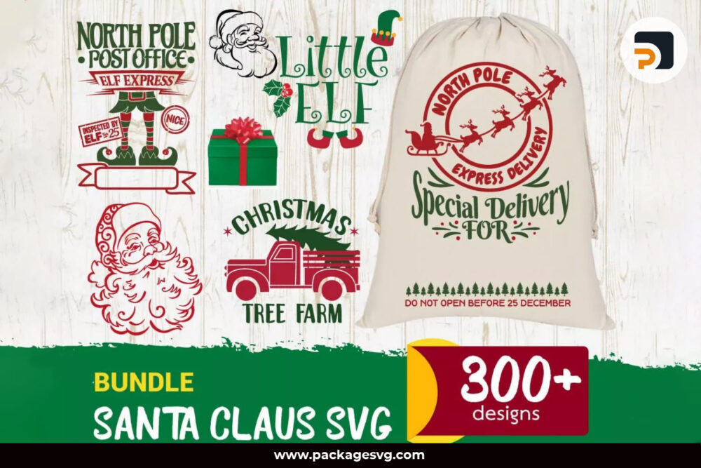 Santa Claus SVG Bundle, 300+ Christmas Designs