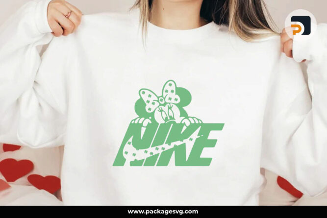 St. Patrick's Day Nike Mini Mouse SVG PNG