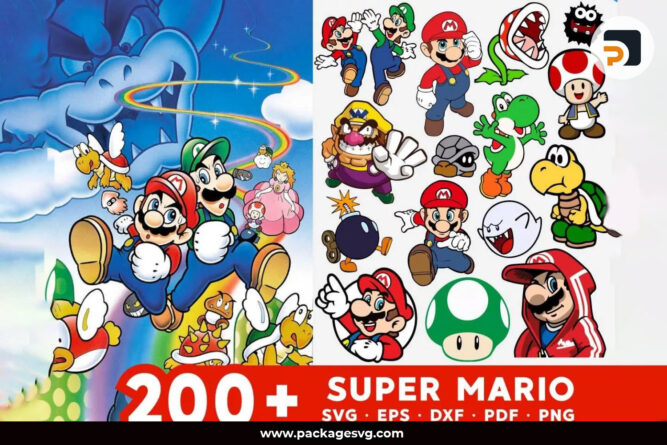 Super Mario SVG Bundle, 200+ Game Designs SVG PNG