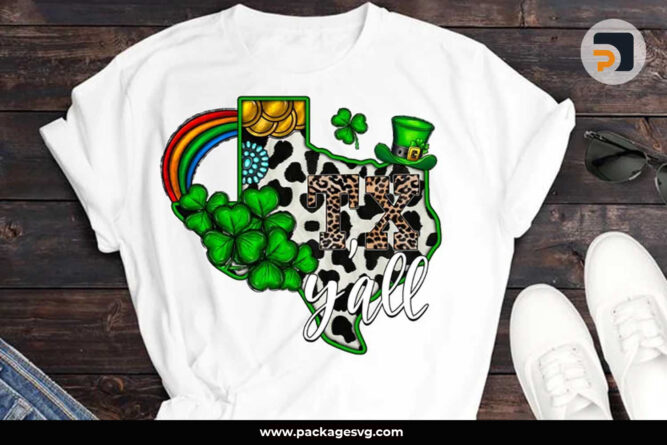 Texas Y'all PNG, St. Patrick's Day Design