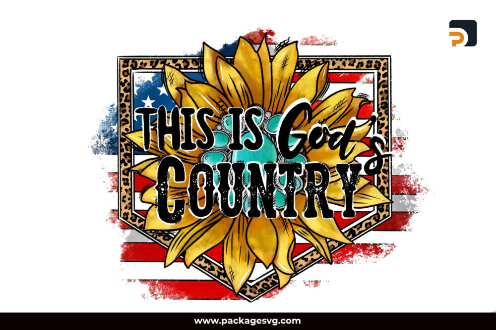 This Is God's Country PNG, American Flag