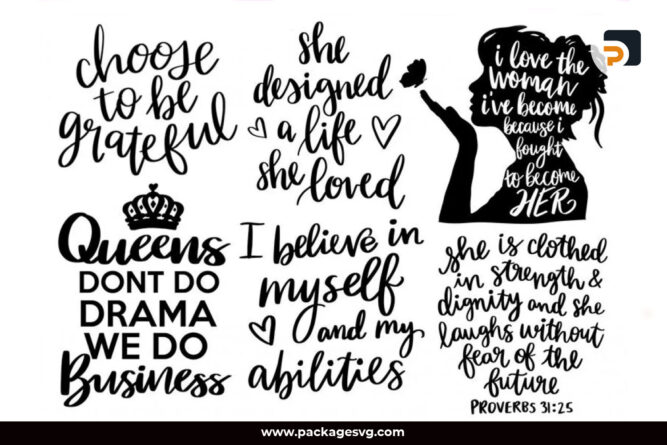 Women Empowerment Bundle SVG, 100+ Quotes Design