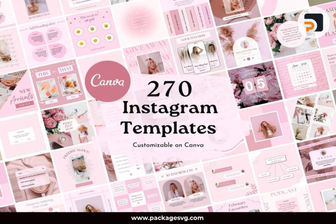 270 Pink Instagram Templates Canva, Pink Social Media Templates