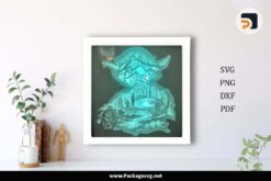 3D Baby Yoda Shadowbox SVG