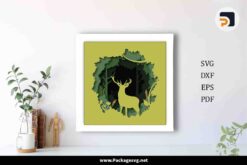 3D Deer Shadow Box SVG