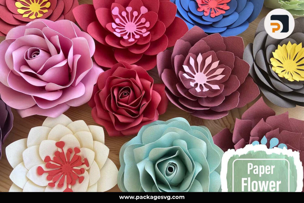 3D Flowers Paper Bundle, SVG File For Cricut