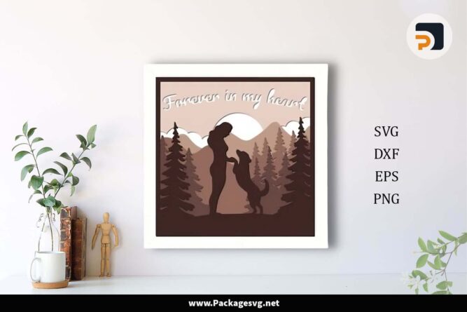 3D Forever In My Heart Shadow Box SVG, Pet Template For Cricut LGYVTVSB