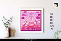 3D He Is Risen Shadowbox SVG