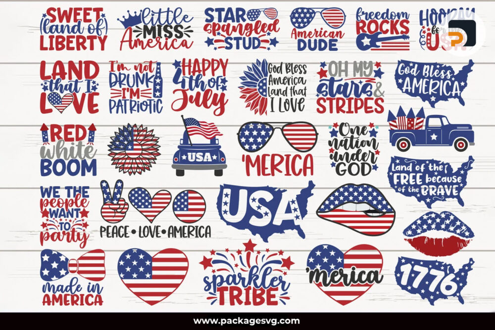 4th Of July SVG Bundle, 31 America Designs SVG