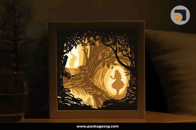 Alice Lightbox Paper Cut Template