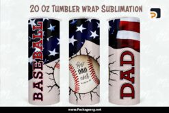 Baseball Dad America Flag PNG