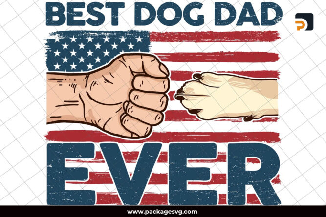 Best Dog Dad Ever PNG, Fist Bump Dad PNG