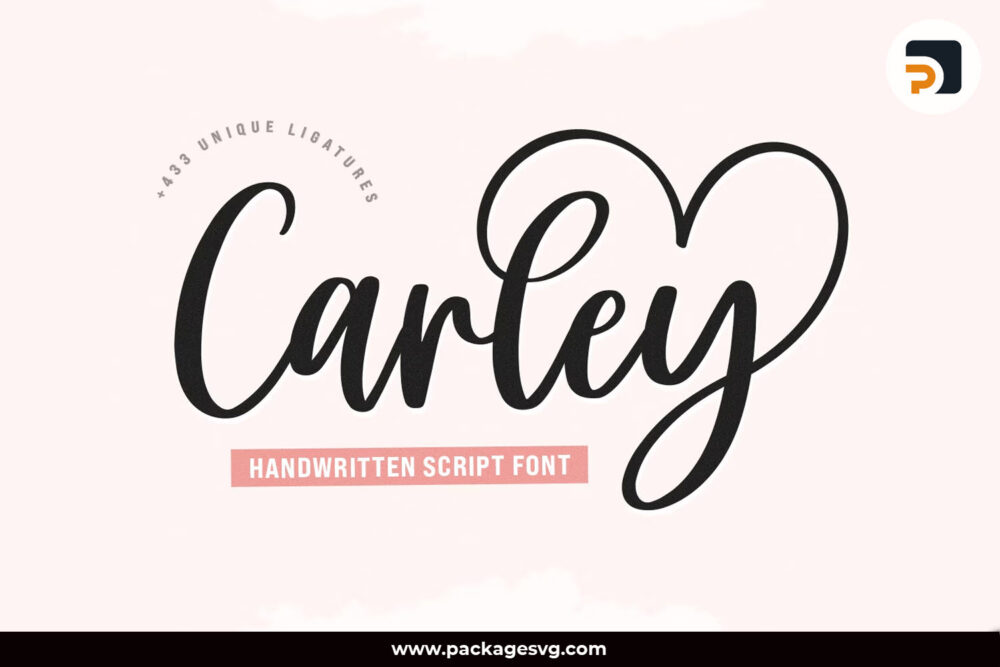 Carley Font, Handwritten Script Font SVG OTF TTF