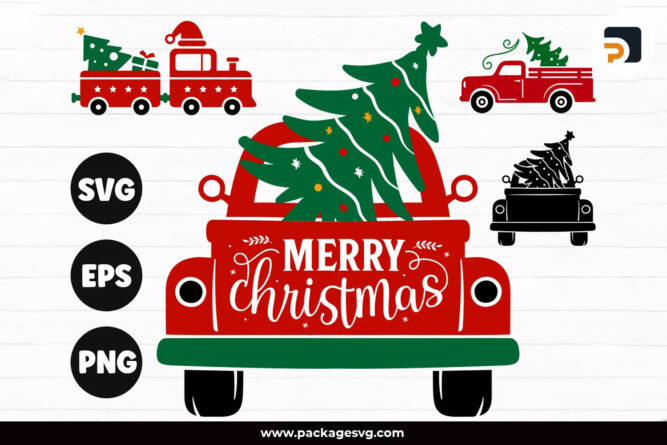 Christmas Truck Tree SVG Bundle, 9 Designs