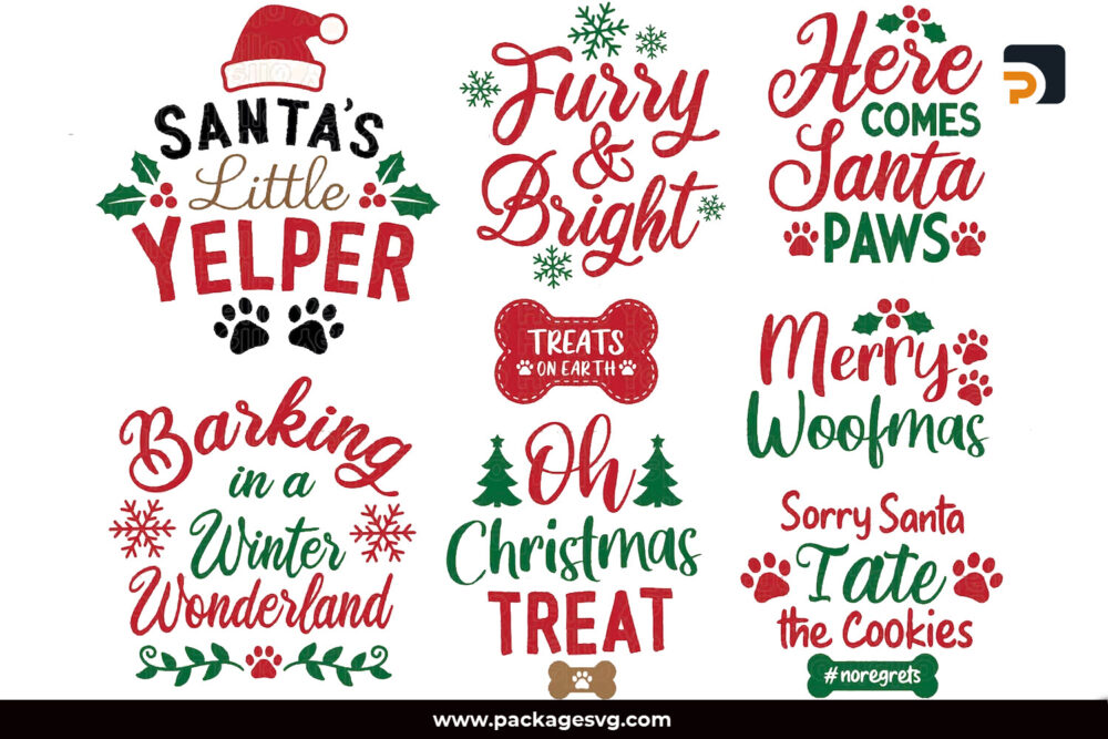 Dog Christmas SVG Bundle, Christmas Design SVG