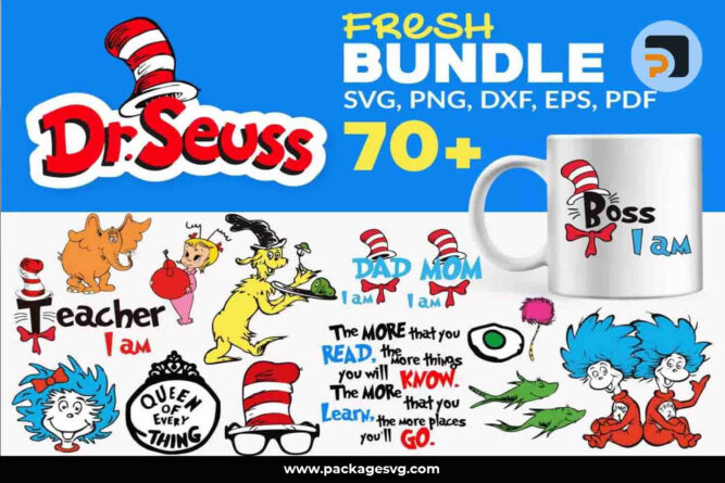 Dr. Seuss SVG Bundle, 70 Designs SVG