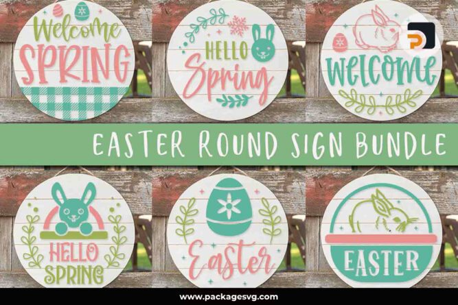 Easter Round Sign SVG Bundle