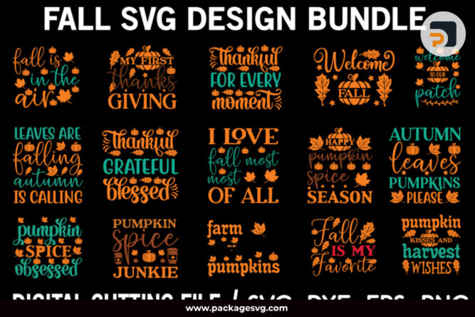 Fall SVG Bundle, 20 Fall Designs SVG