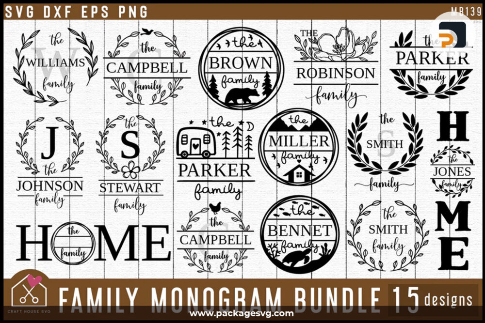 Family Monogram Bundle SVG