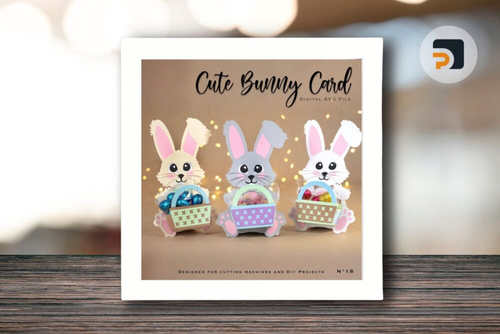 Cute Bunny Card Easter SVG