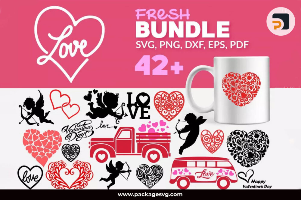 Love SVG Bundle, 42 Files SVG